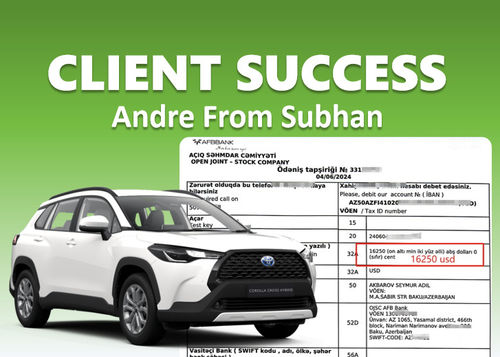 Latest company news about From Order to Driveway: How Subhan in Azerbaijan Experienced Our Speedy & Reliable Auto Delivery
